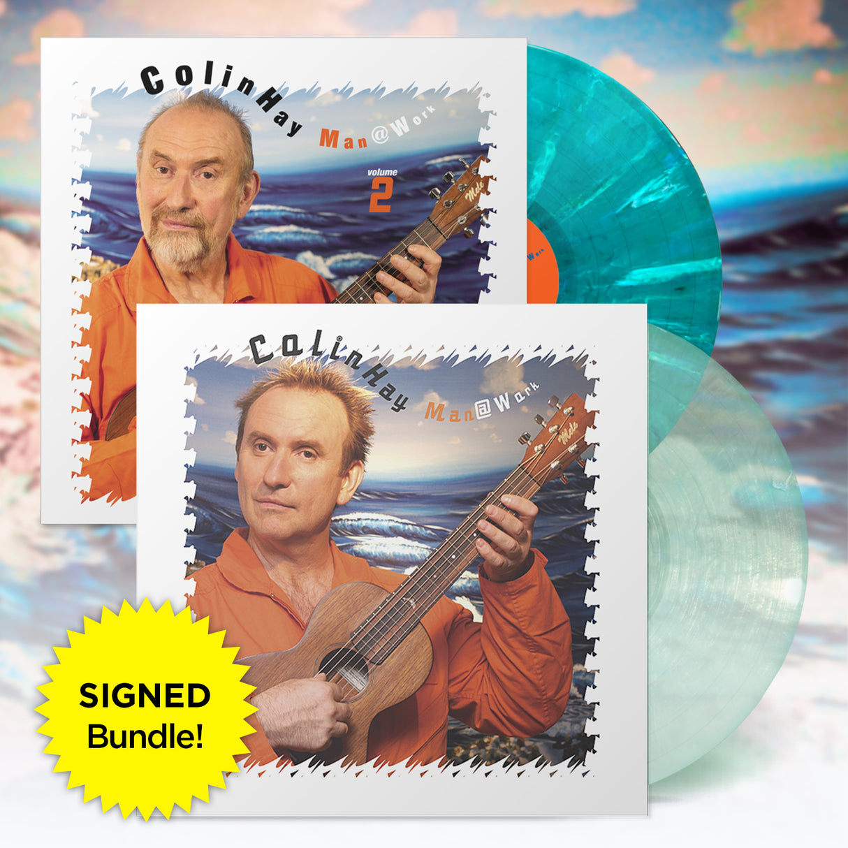 Man @ Work [Acoustic Vinyl] Coke Bottle Green LP & Man @ Work Vol. 2 LP (SIGNED Bundle)