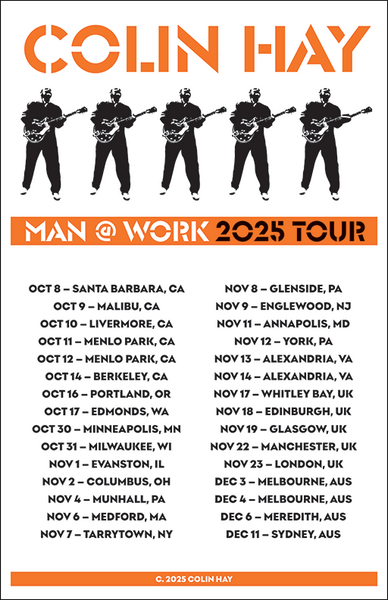 SIGNED Colin Hay - Man At Work 2025 Tour Poster