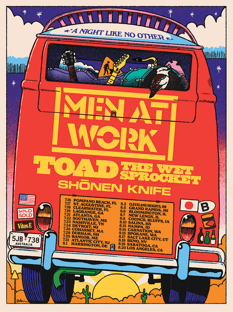 Men At Work - Night Like No Other Premium Tour Poster