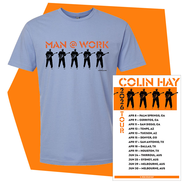 Colin Hay - Man @ Work 2026 Tour T-Shirt & Poster Bundle